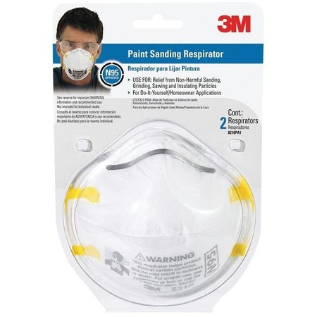 3M TEKK Protection 8210PA1A8654 Paint Sanding Respirator, N95 Filter Class, White 8210PA1-A2/8654